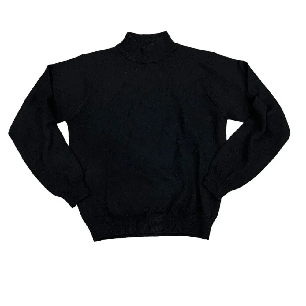 Charter Club Petites Black Merino Wool Sweater S